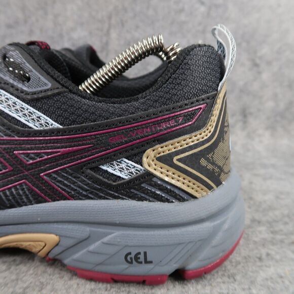 Asics Shoes Womens 8.5 Athletic Trainers Trail Running Gel Venture 7 Active Gray - Picture 5 of 13